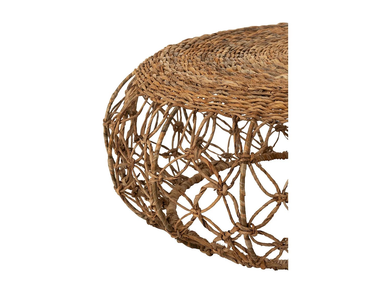 Table basse soucoupe en fer et feuille de bananier naturel