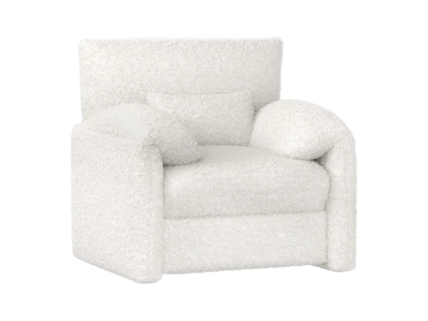 YODOLLA Fauteuil Grand Format Confortable - Fauteuil Salon en Chenille - Blanche - 92 x 75 x 72 cm