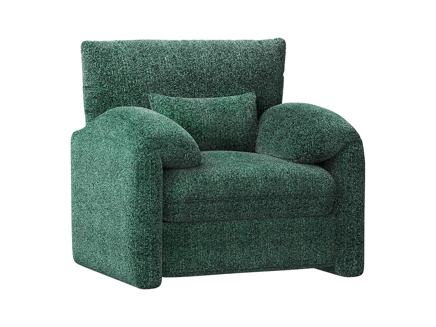 YODOLLA Fauteuil Grand Format Confortable - Fauteuil Salon en Chenille - Vert - 92 x 75 x 72 cm
