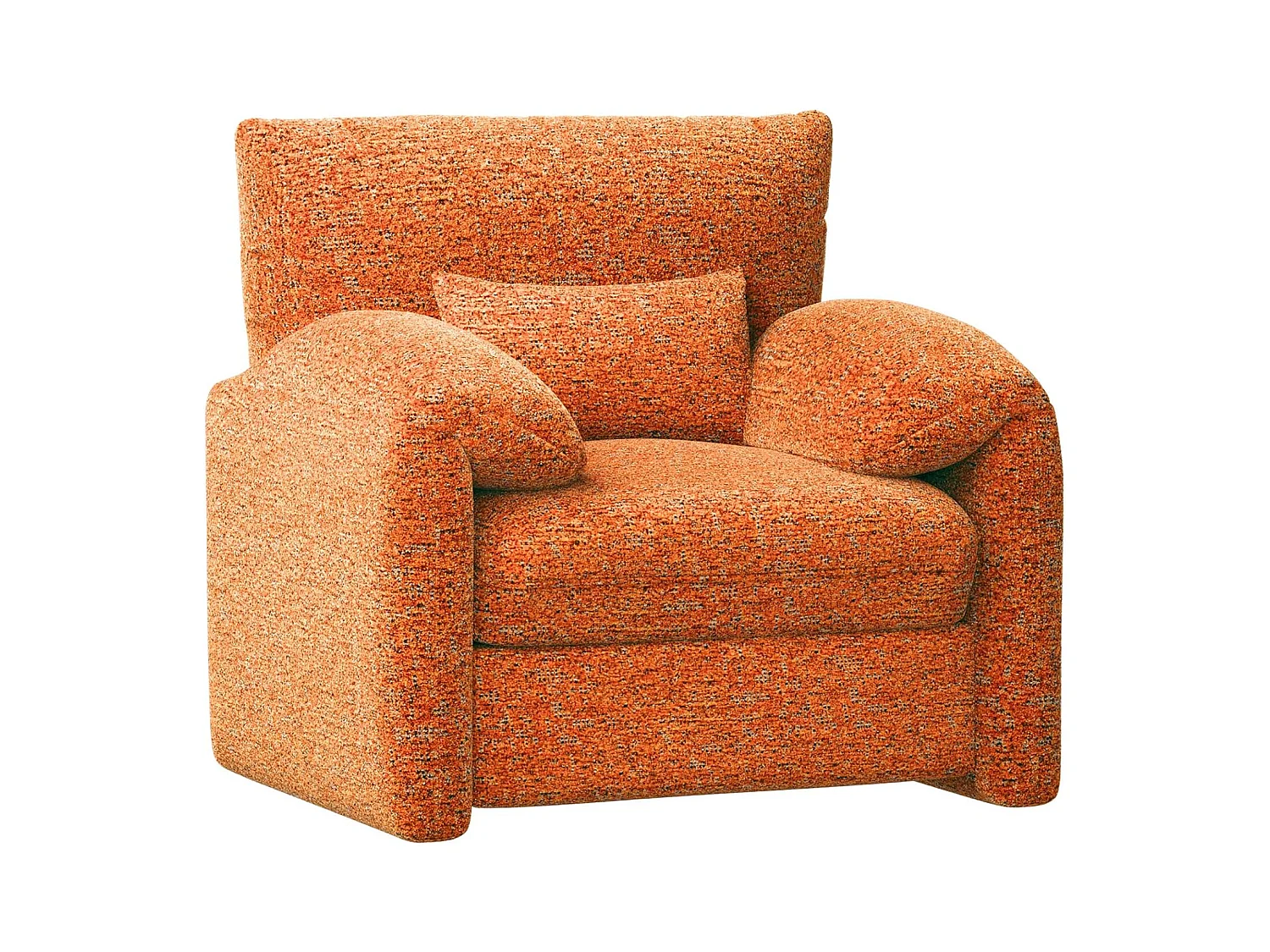 YODOLLA Fauteuil Grand Format Confortable - Fauteuil Salon en Chenille - Orange - 92 x 75 x 72cm