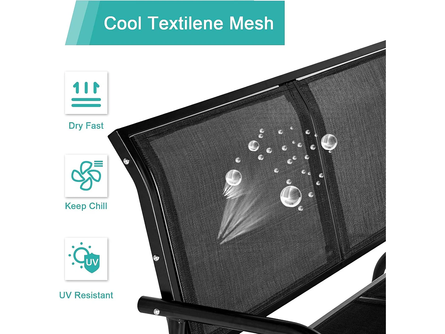 Banc de jardin en métal 2 Places - Banquette d'Extérieur - 119 x 70 x 85 cm - Noir