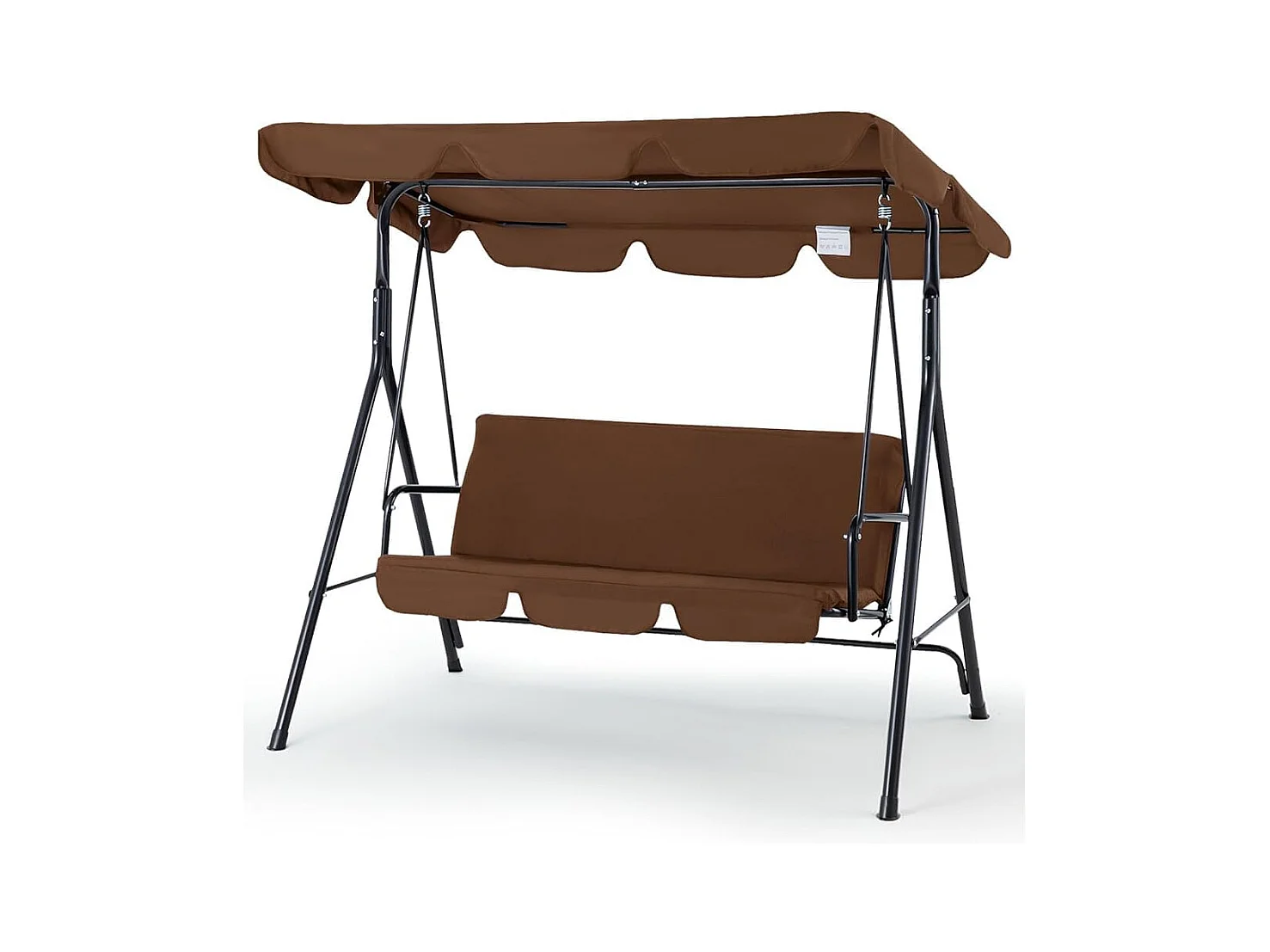 YODOLLA Balancelle de Jardin 3 Places avec Auvant Réglable - 172 x 112 x 150 CM -Métal - Marron