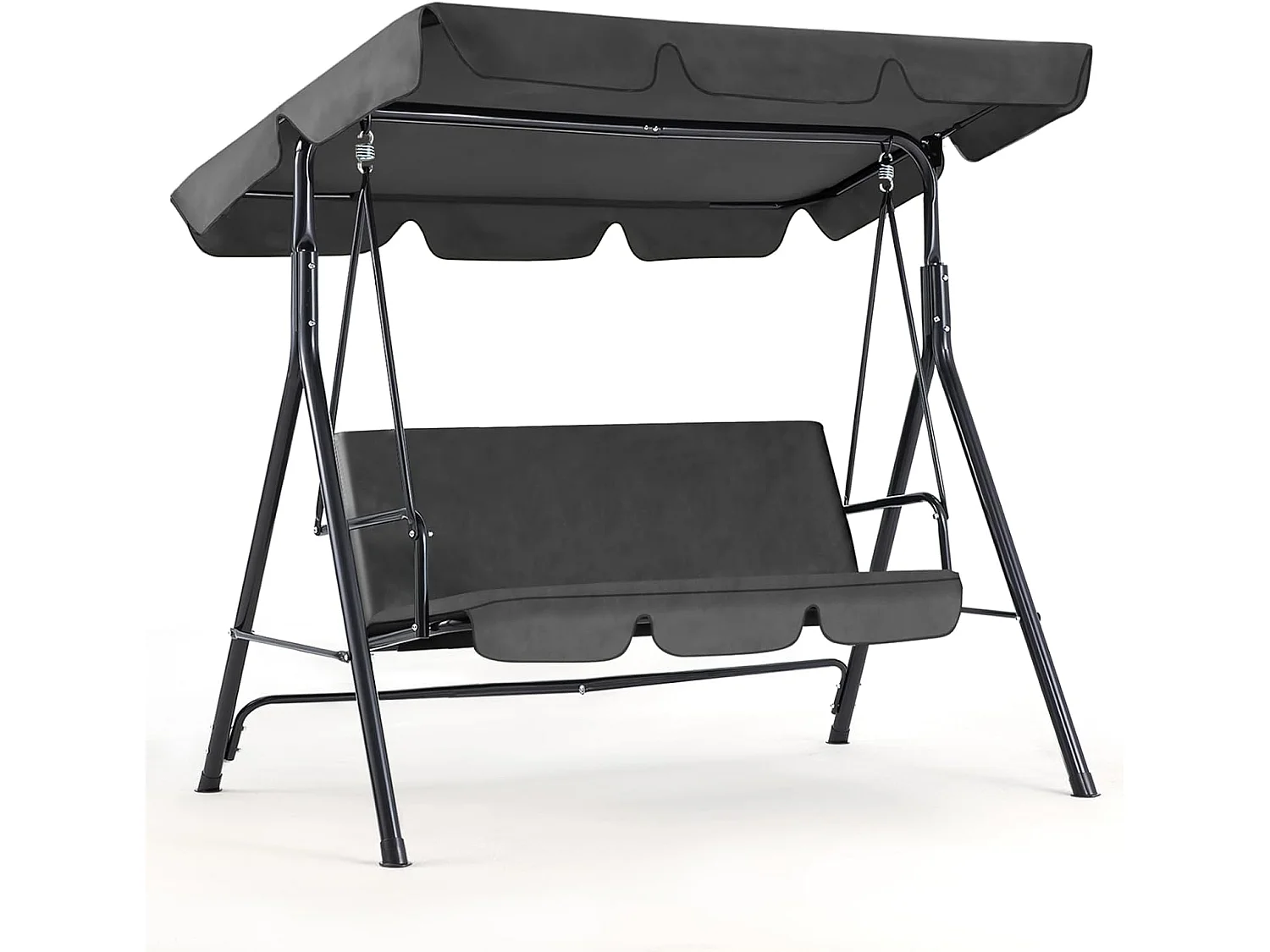 YODOLLA Balancelle de Jardin 3 Places avec Auvant Réglable - 172 x 112 x 150 CM -Métal - Gris