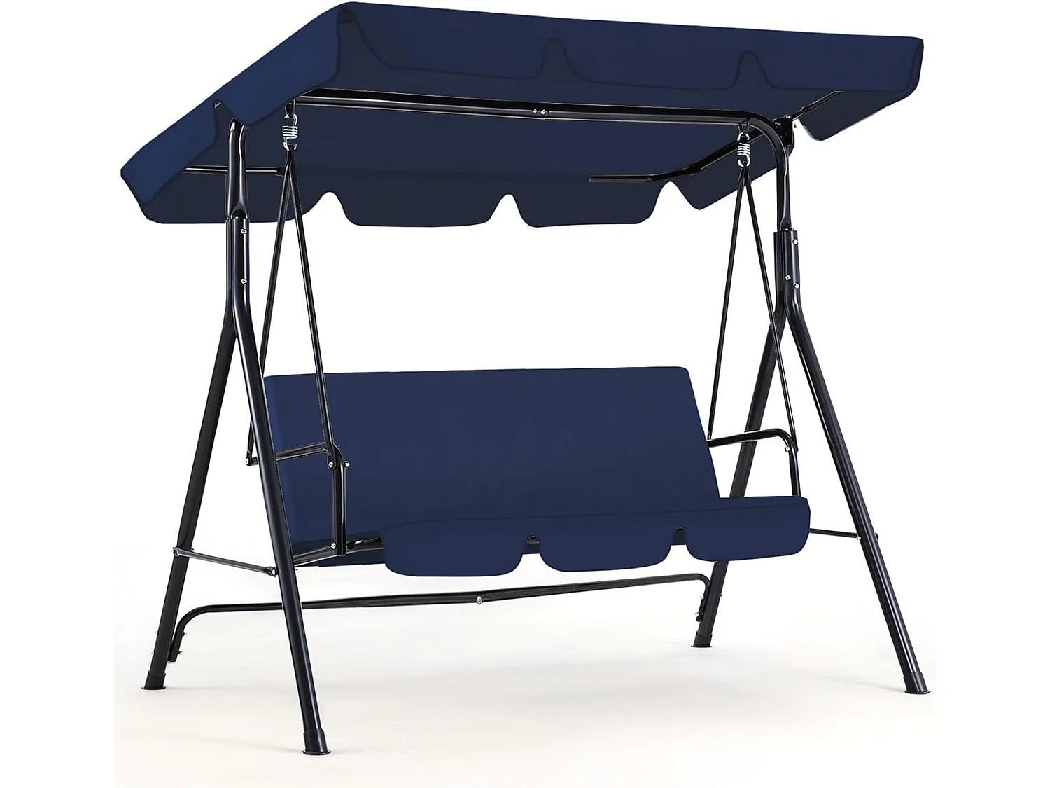 YODOLLA Balancelle de Jardin 3 Places avec Auvant Réglable - 172 x 112 x 150 CM -Métal - Bleu Marine