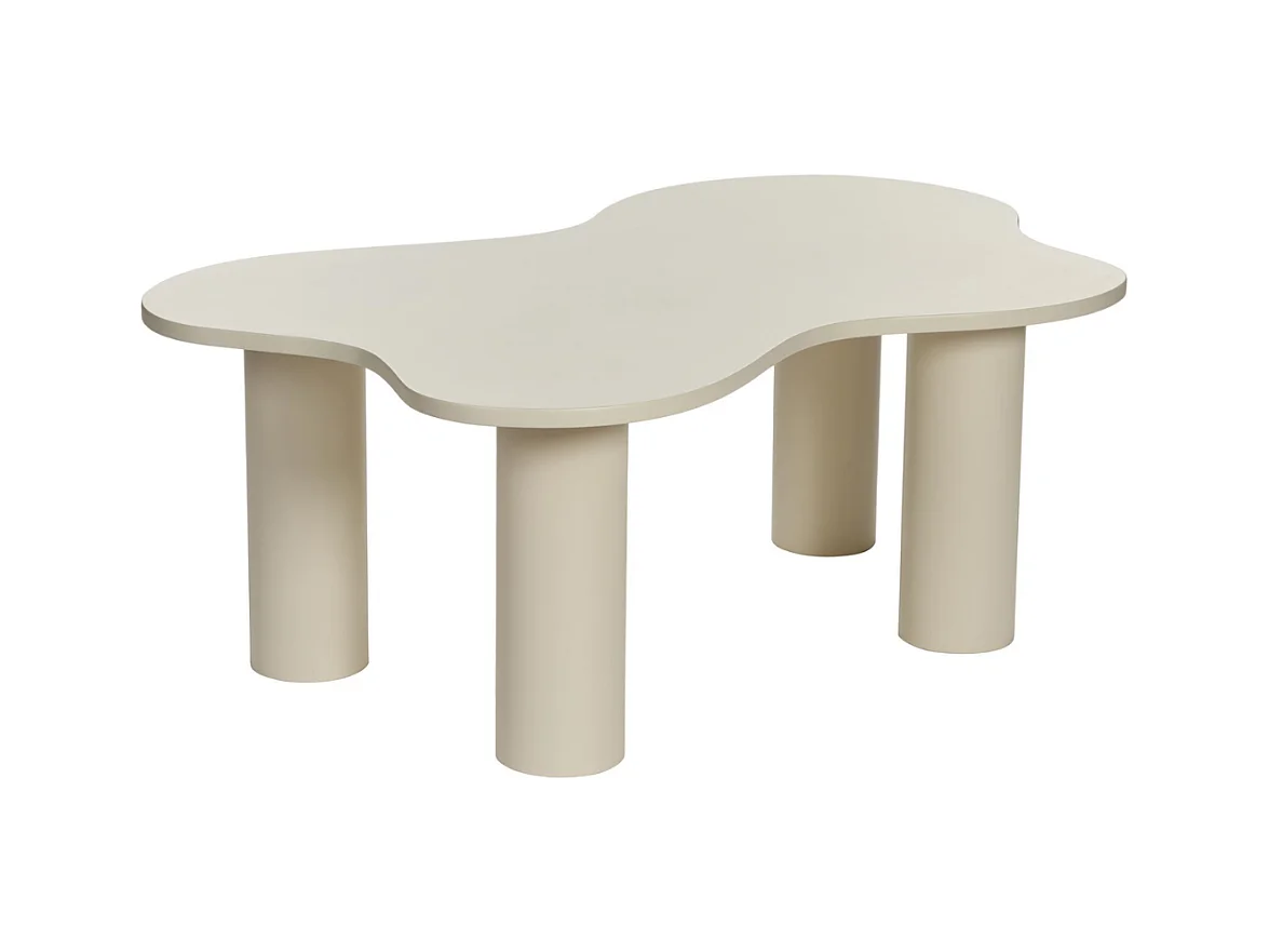 Mesa baja con tapa de forma orgánica crema L110 cm - BLOOM