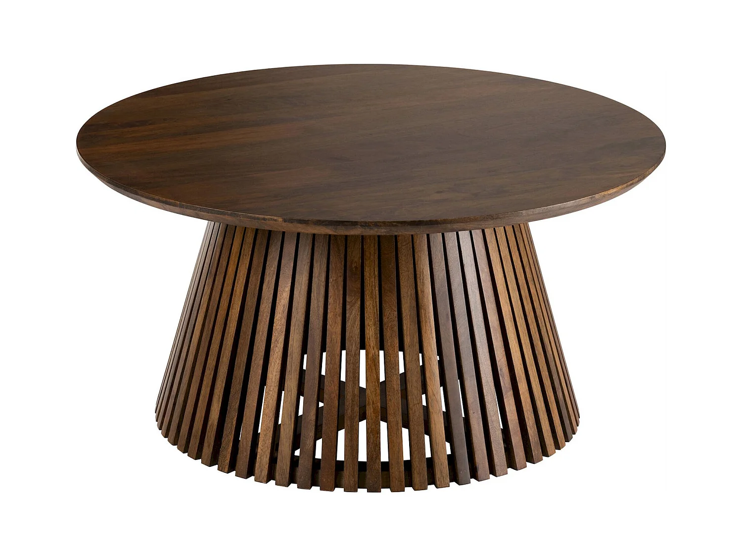 Table basse en bois marron style contemporain sculptural