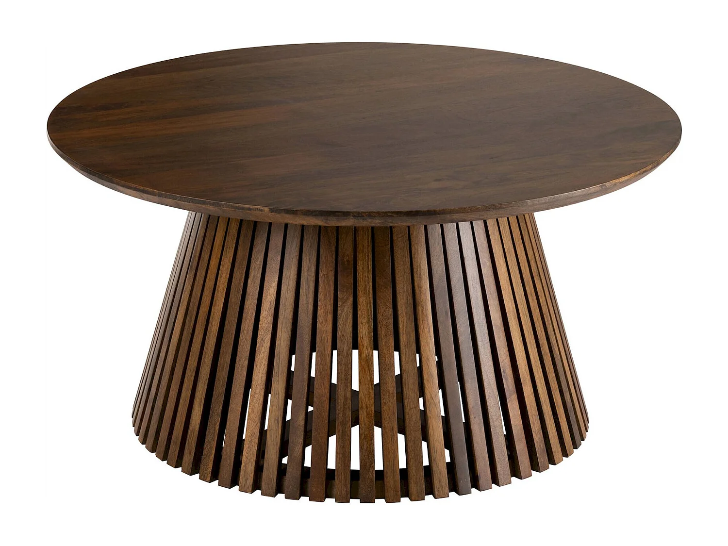 Table basse en bois marron style contemporain sculptural