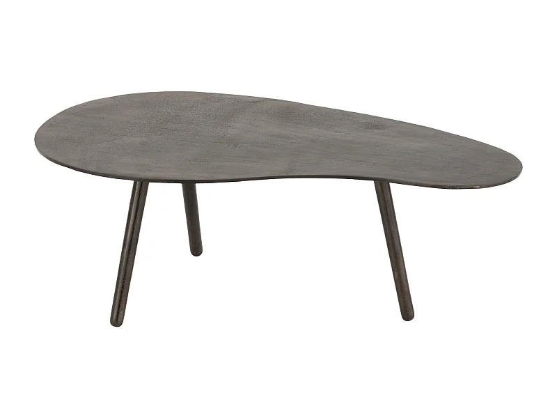 Table basse goutte métal noir design contemporain pour salon