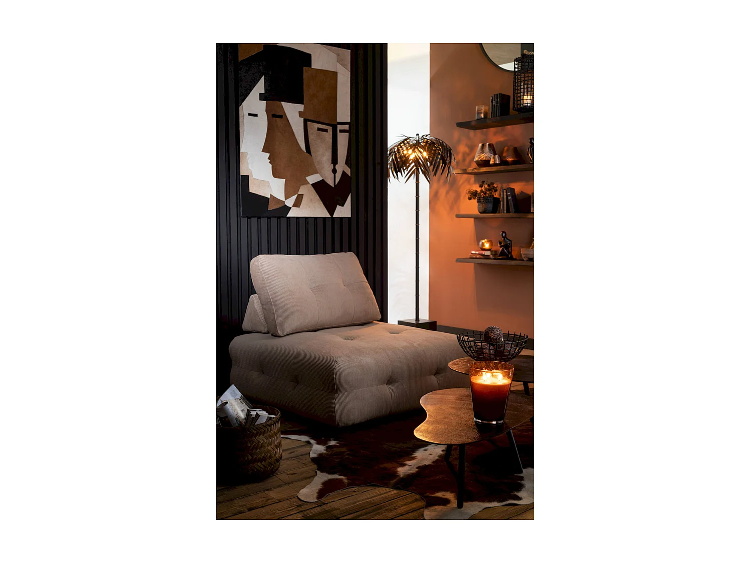 Table basse goutte métal noir design contemporain pour salon