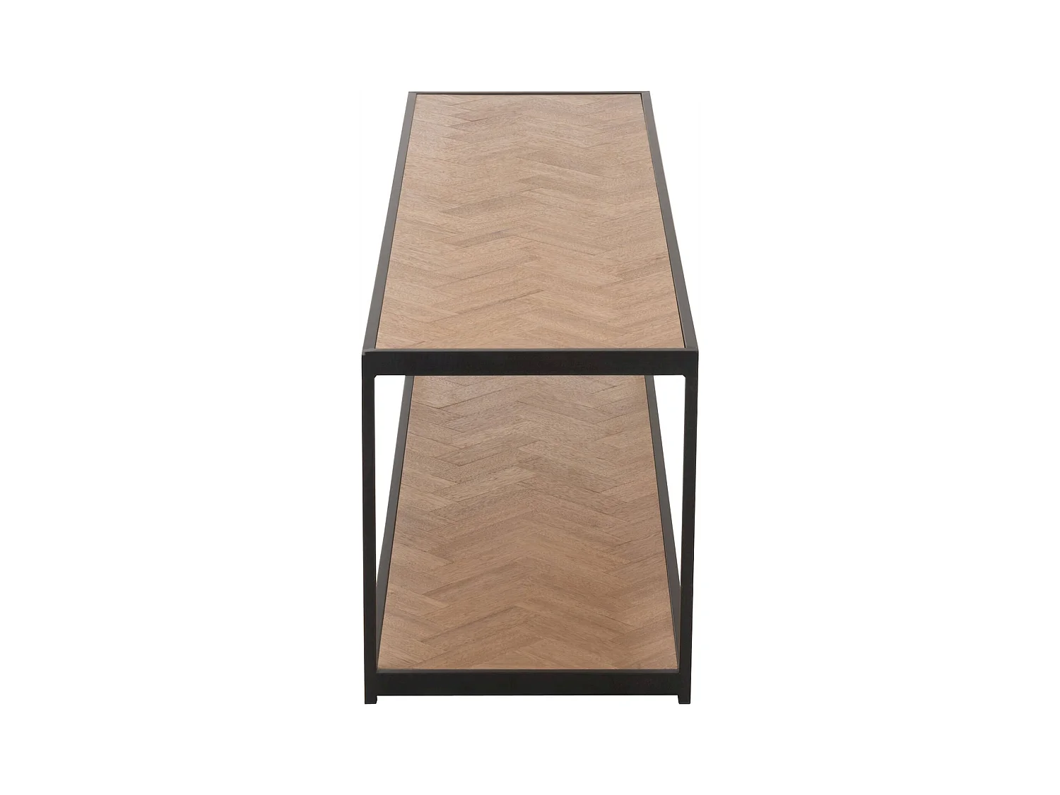 Table basse rectangulaire bois et métal noir style industriel chic