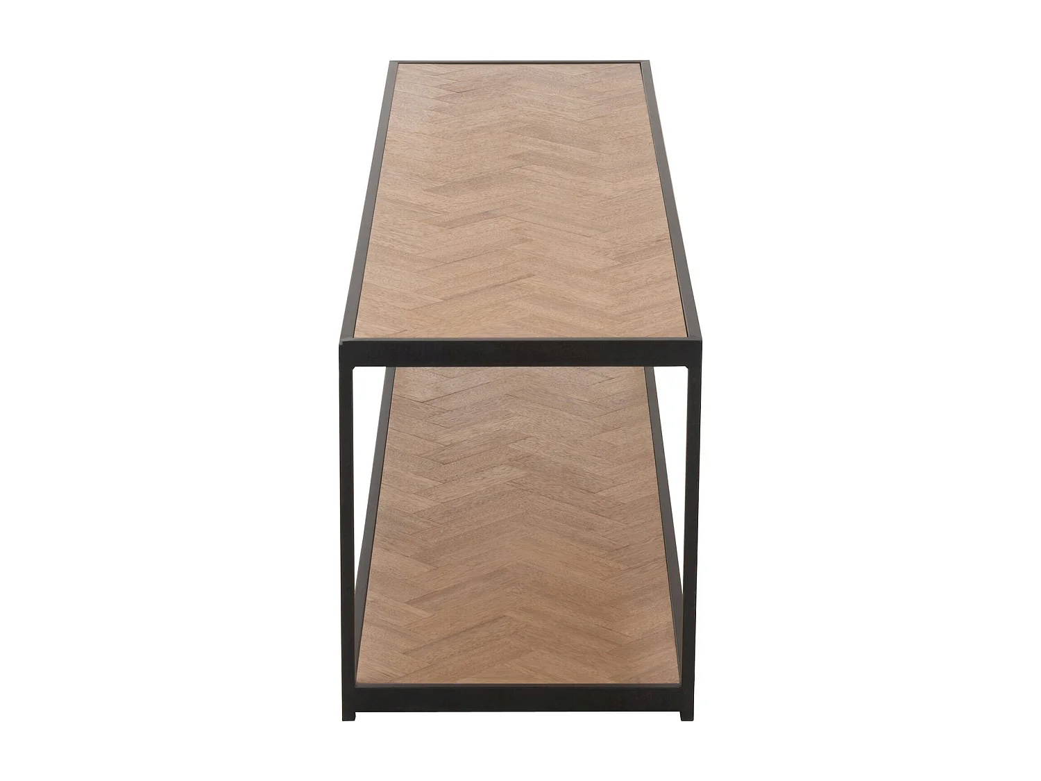 Table basse rectangulaire bois et métal noir style industriel chic