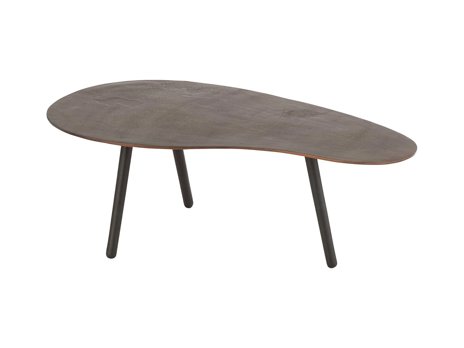 Table de salon goutte en métal marron design contemporain