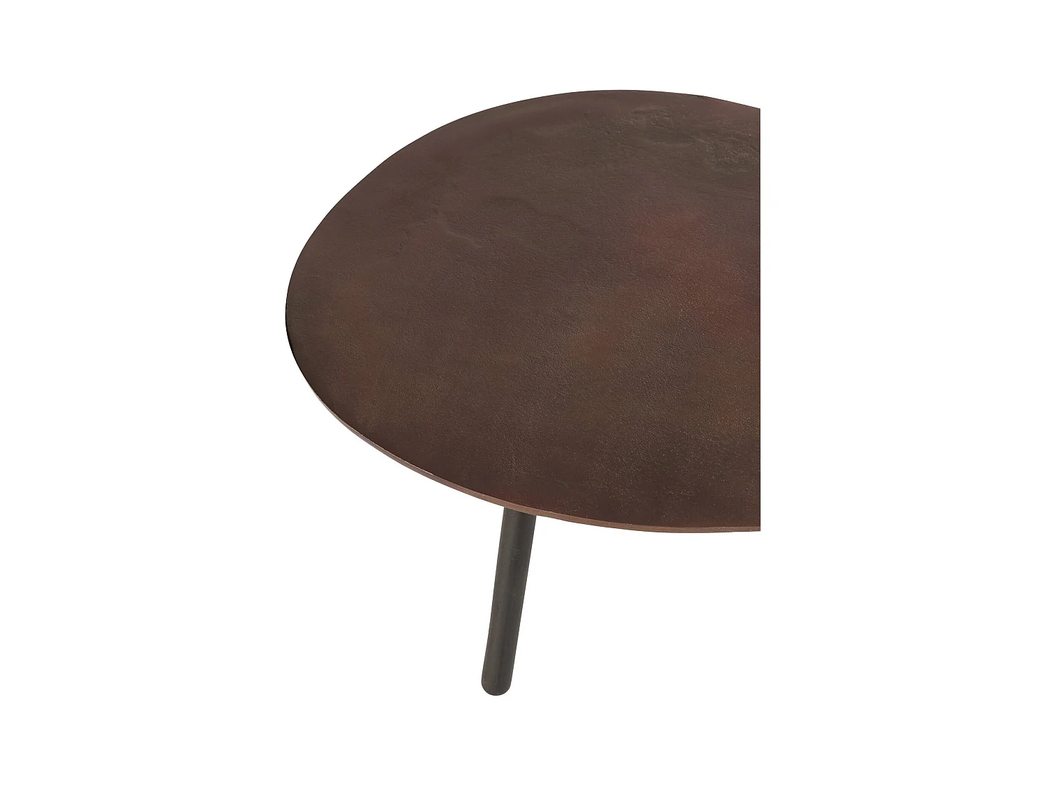 Table de salon goutte en métal marron design contemporain
