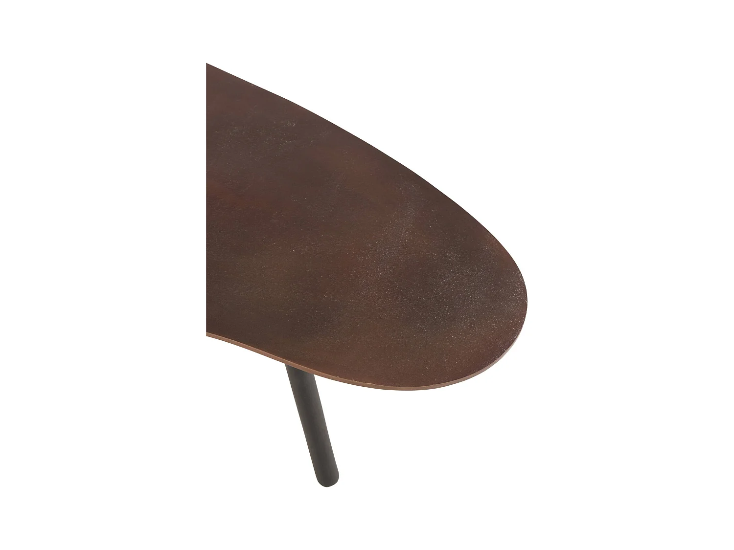 Table de salon goutte en métal marron design contemporain