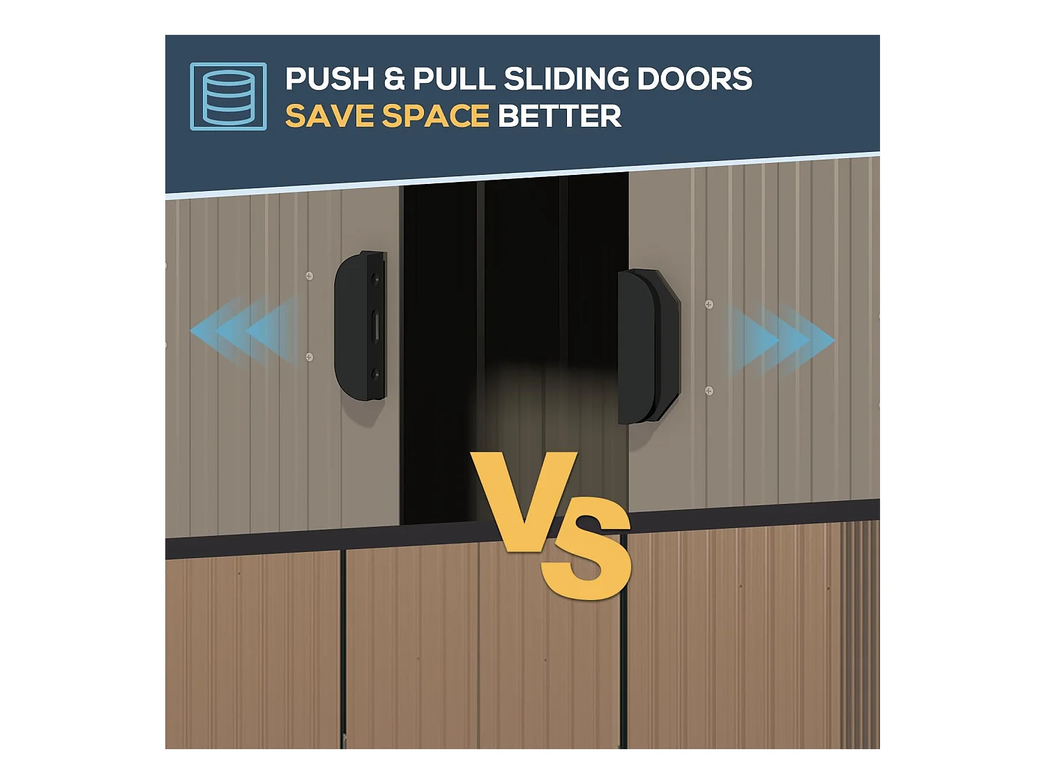 YODOLLA Abri de Jardin en Métal - Cabanon de Rangement Outils - 164 x 96 x 180 CM - Gris