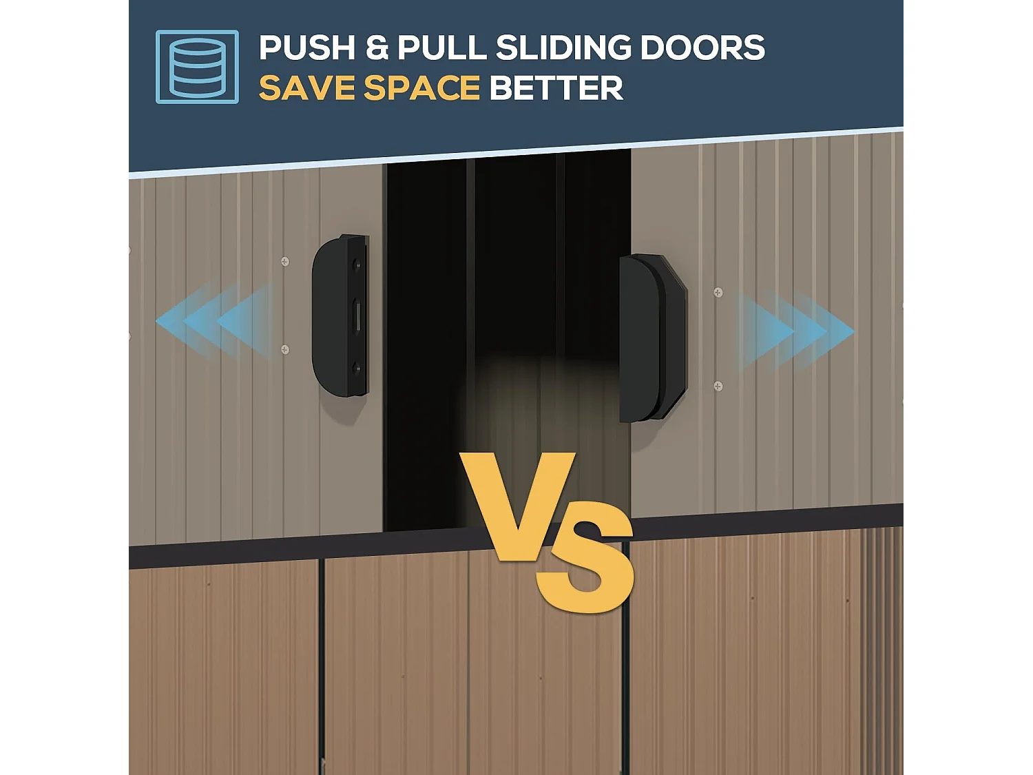 YODOLLA Abri de Jardin en Métal - Cabanon de Rangement Outils - 164 x 96 x 180 CM - Gris