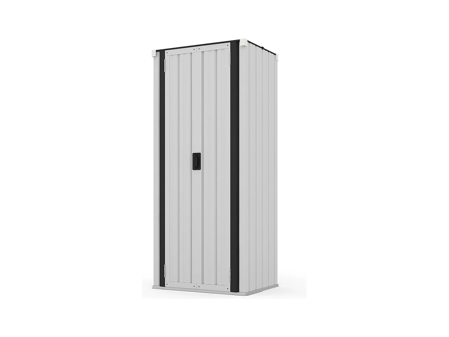 YODOLLA Armoire de Rangement d'extérieur Etanche - Métal - Abri de Jardin à 3 Étagères Modulables - 76 x 55 x 178 CM - Blanche