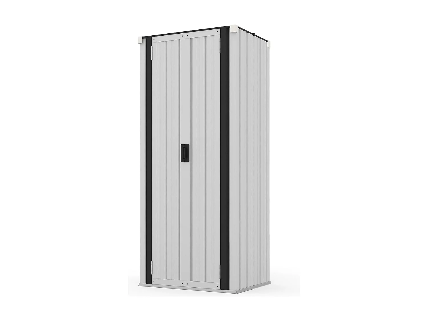 YODOLLA Armoire de Rangement d'extérieur Etanche - Métal - Abri de Jardin à 3 Étagères Modulables - 76 x 55 x 178 CM - Blanche