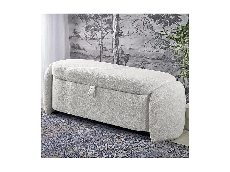 Banc d'intérieur couleur crème avec coffre de rangement GALLION