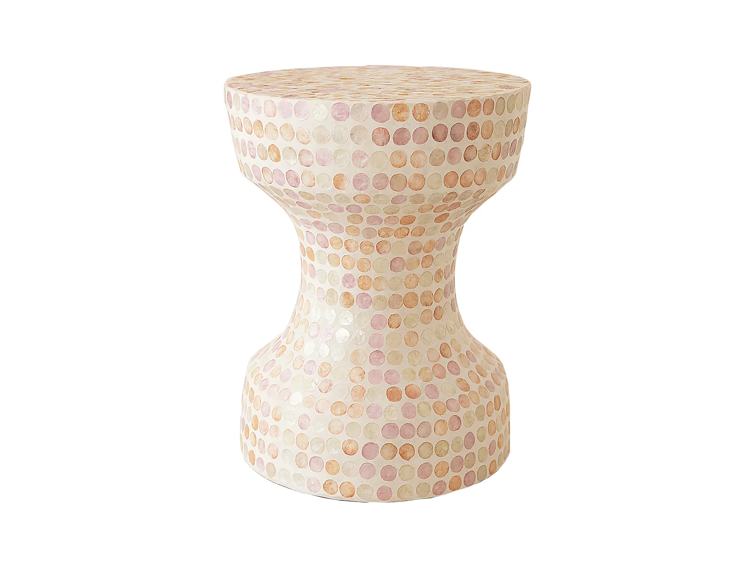 Now's Home - Meuble D'appoint En Coquille De Capiz Rose 35x35xh45cm Elora