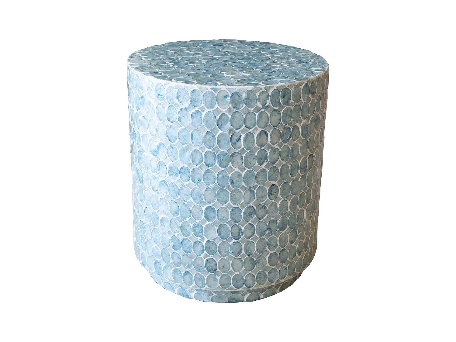 Now's Home - Meuble D'appoint En Coquille De Capiz Bleu 35x35x40cm Solna
