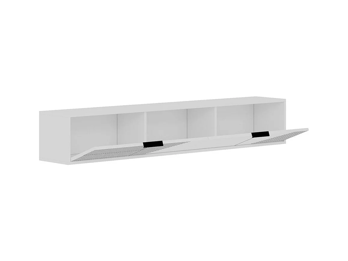 Mobile TV a parete 2 ante ribaltabili rigate L180 cm - PARLA