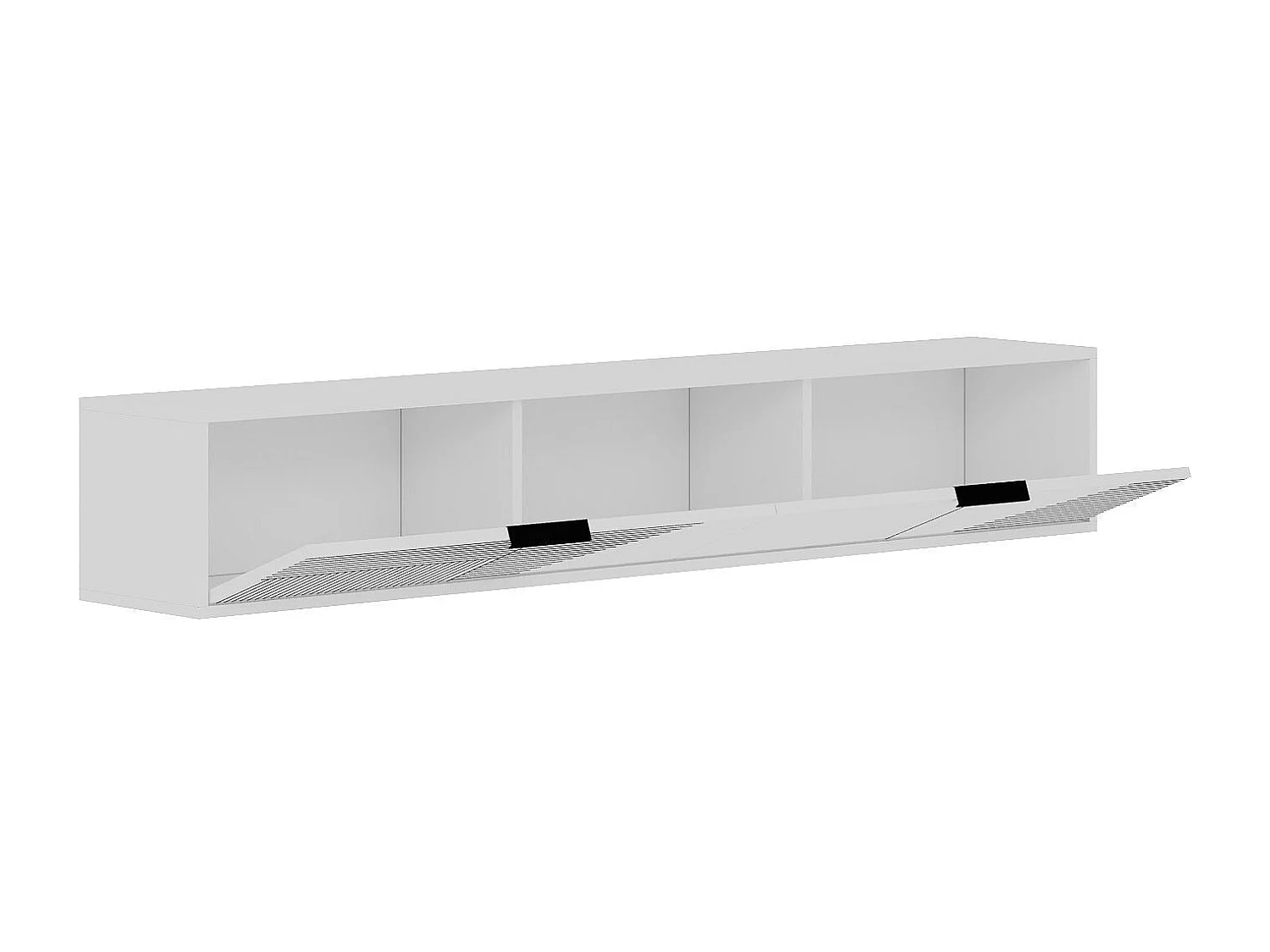 Mobile TV a parete 2 ante ribaltabili rigate L180 cm - PARLA