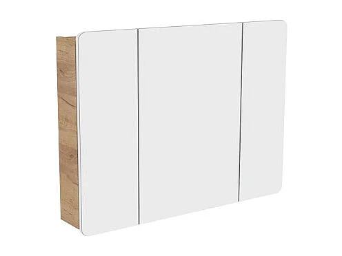 Mobília para banheiro ERBANO – Carvalho claro – 100x75 cm – 3 portas com espelhos – Para pendurar