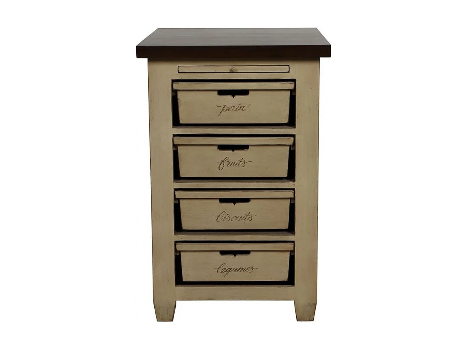 Meuble de cuisine bas 4 bacs Bois Beige - Brocante Interior's