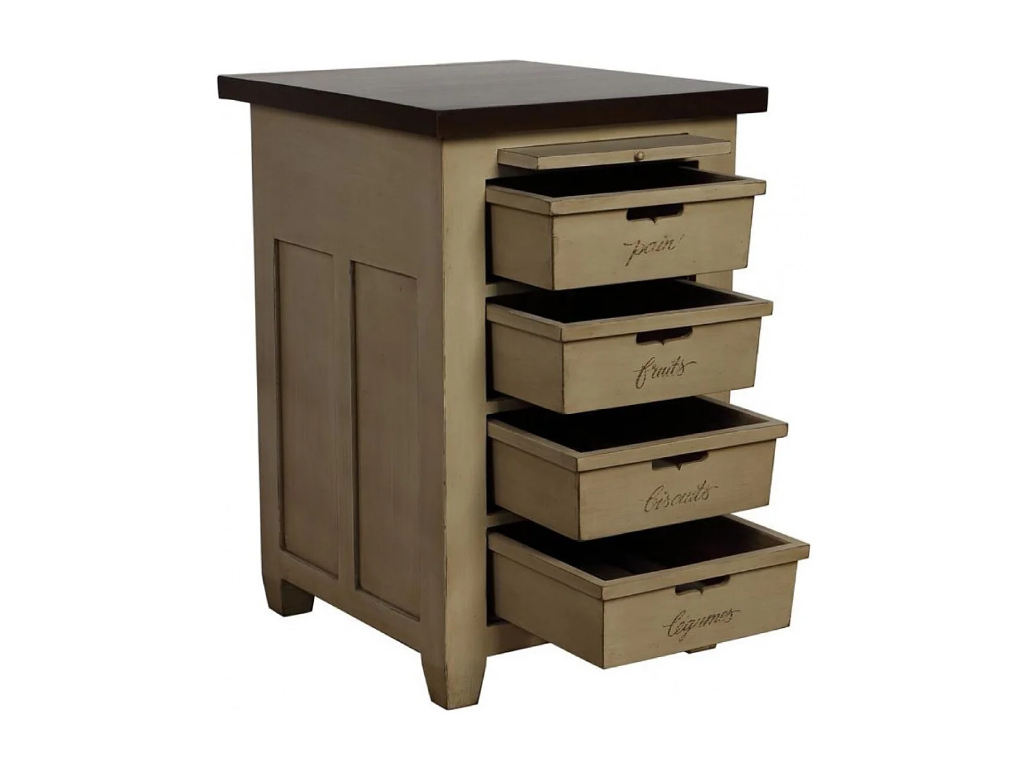 Meuble de cuisine bas 4 bacs Bois Beige - Brocante Interior's