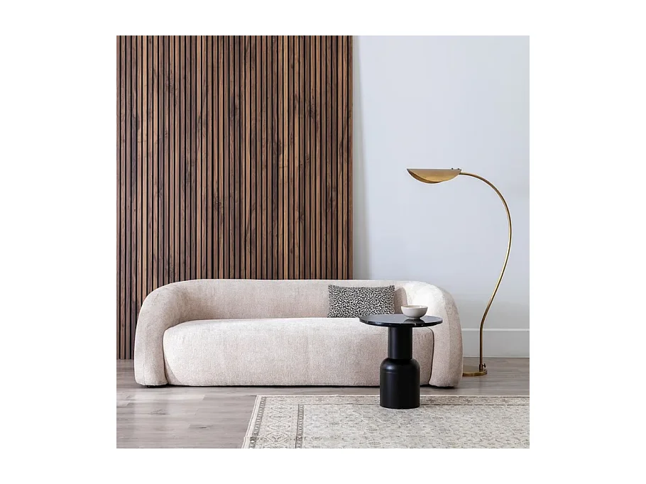 Canapé galbé en tissu beige sculptural PYRALIA