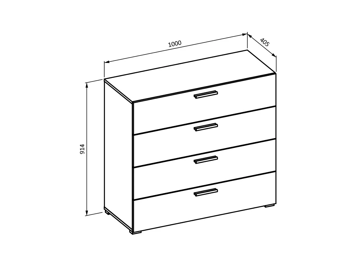 Commode VERTIGO – 4 tiroirs – Chêne sauvage et beige sable – Poignées dorées