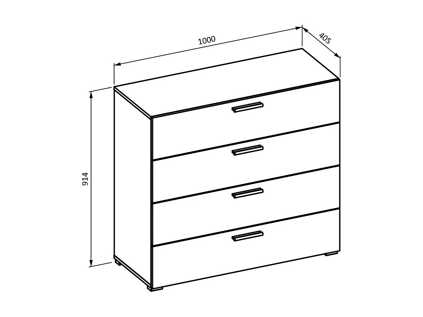 Cómoda VERTIGO – 4 cajones – Roble salvaje y beige arena – Tiradores dorados