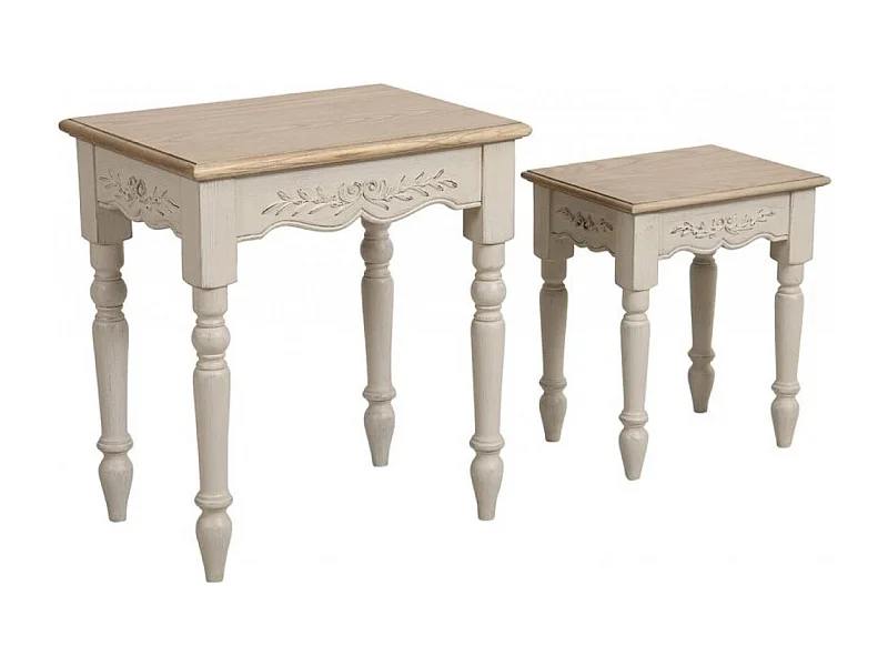 Tables gigognes (set de 2) MDF Blanc - Romance Interior's