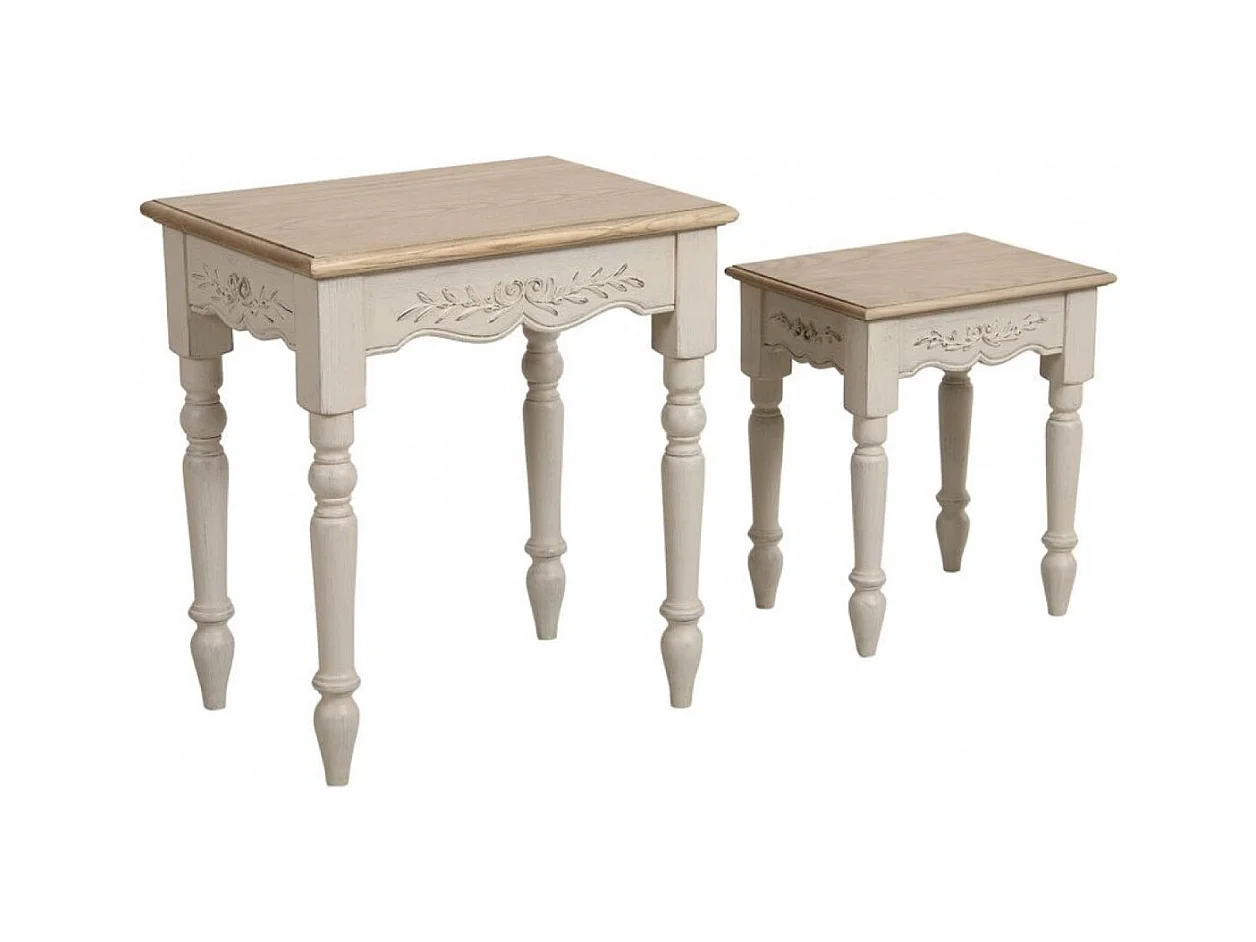 Tables gigognes (set de 2) MDF Blanc - Romance Interior's