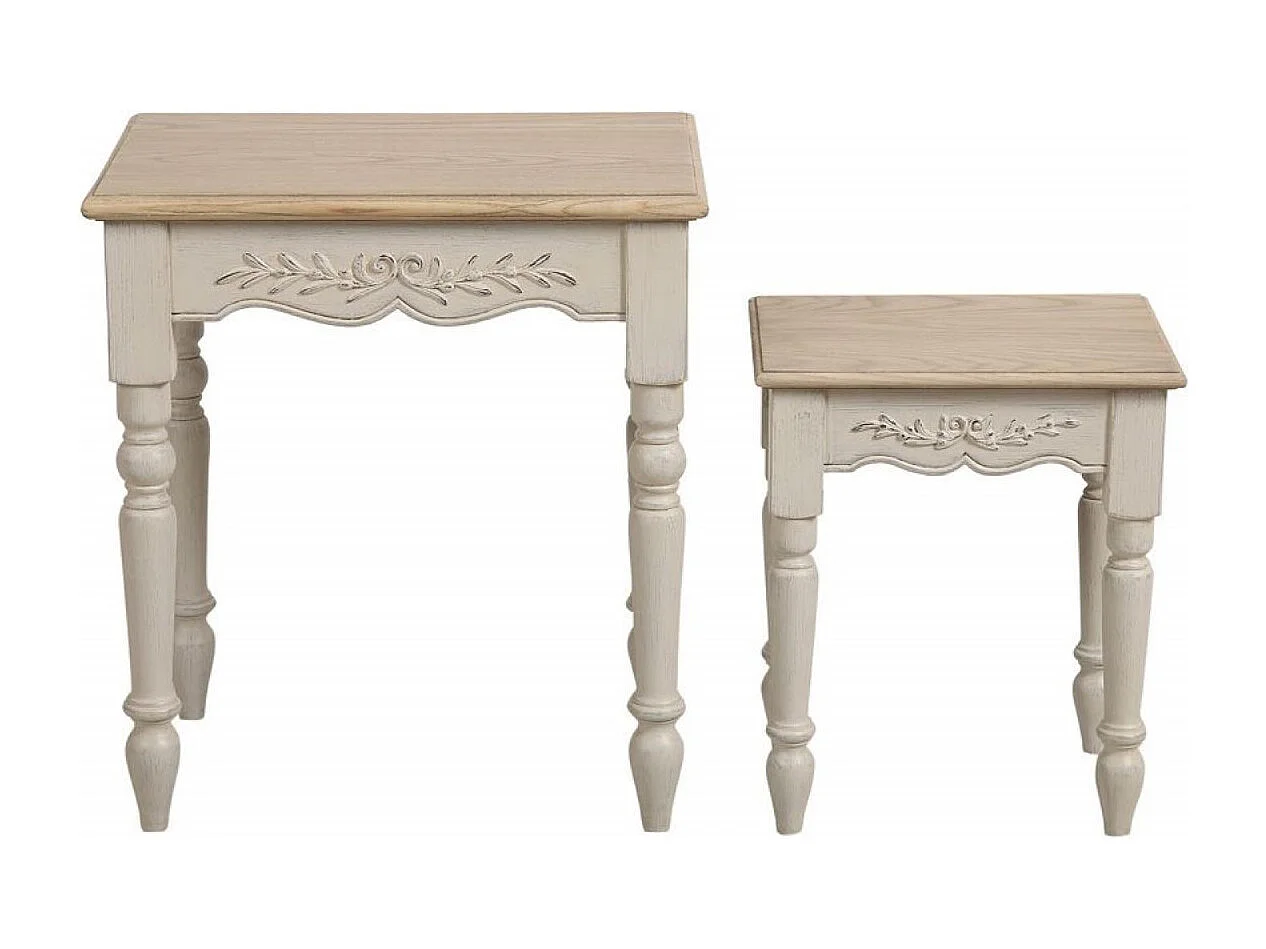 Tables gigognes (set de 2) MDF Blanc - Romance Interior's