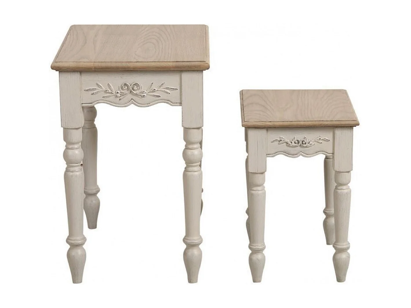 Tables gigognes (set de 2) MDF Blanc - Romance Interior's