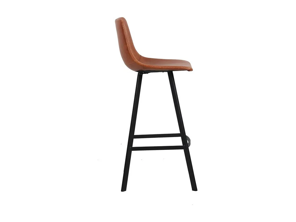 Conjunto de 2 banquetas de bar OZON – Cor Cognac – Assento em PU – Conforto moderno e estilo elegante