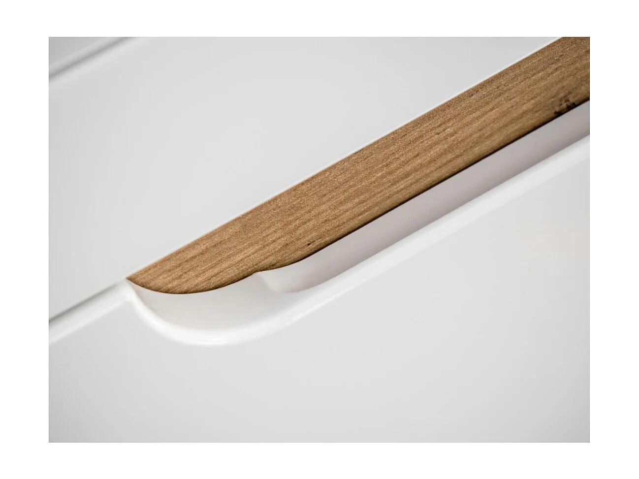 Mueble de baño ERBANO – Roble claro y blanco brillante – 35x68 cm – 1 puerta – Para colgar