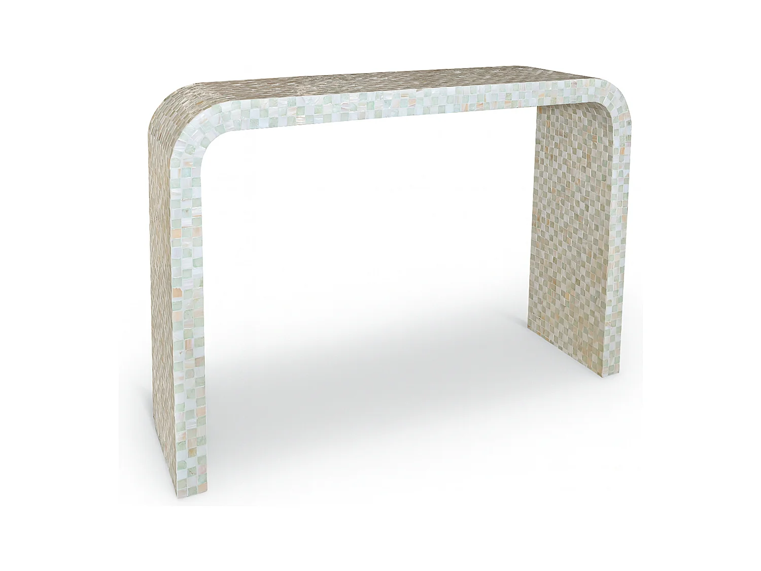 Now's Home - Console En Coquille De Capiz Verte Fait Main 115x30x76cm Zina