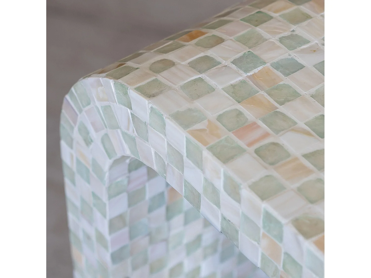 Now's Home - Console En Coquille De Capiz Verte Fait Main 115x30x76cm Zina