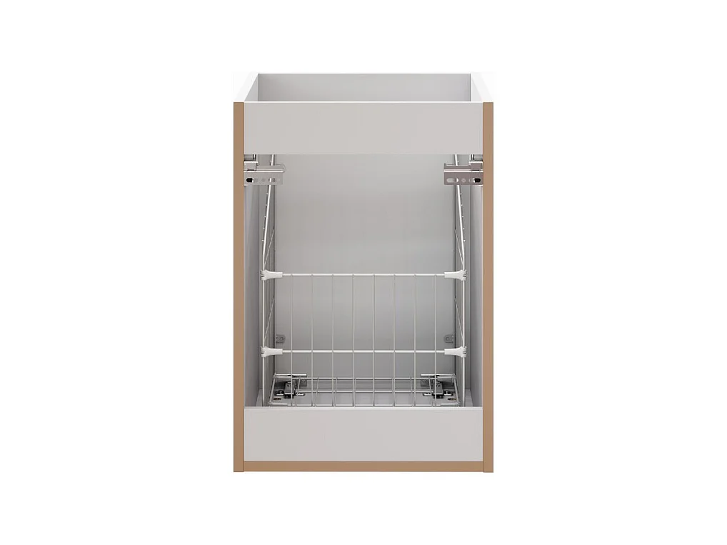 Meuble de rangement salle de bain NOXERA – Avec panier à linge – Blanc mat – 40 cm – À suspendre