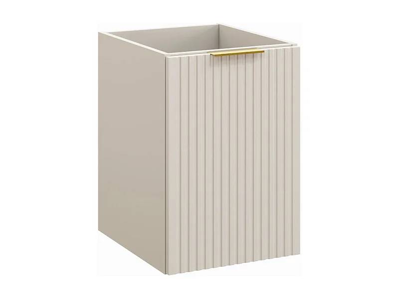 Mueble de almacenamiento para baño NOXERA – 40 cm – Cesto para ropa – Beige mate – Colgado