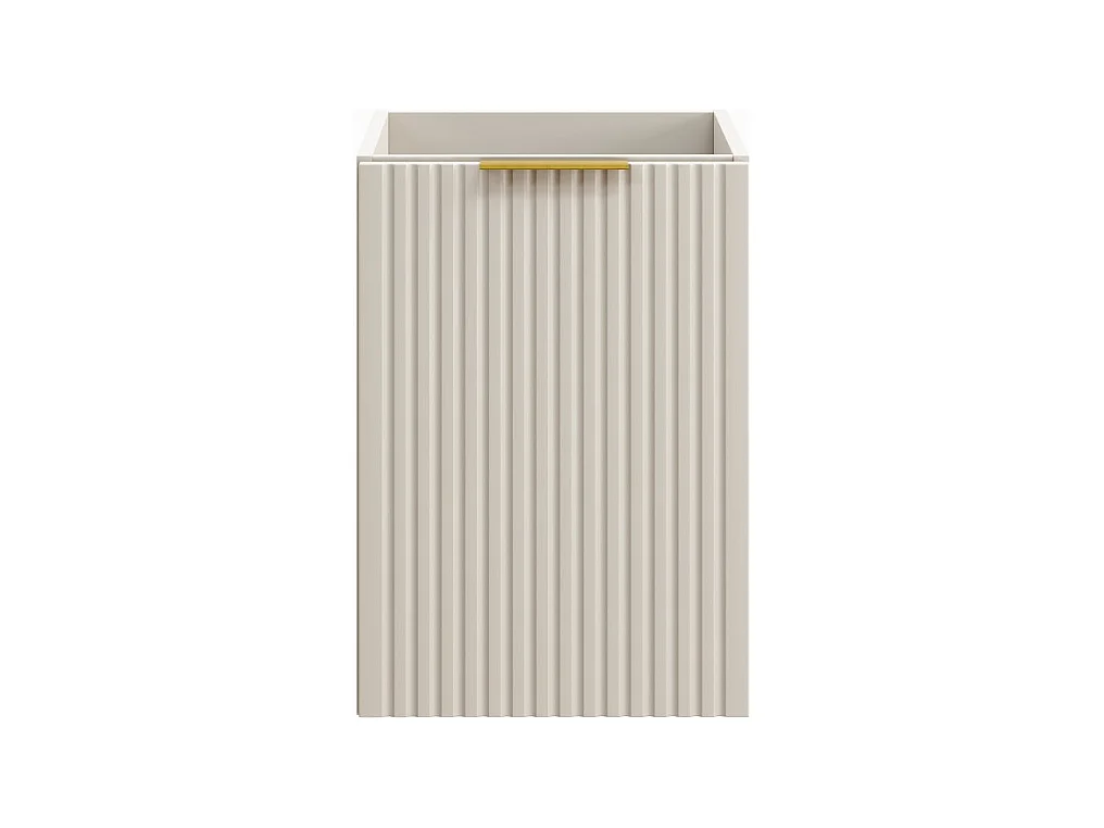 Mueble de almacenamiento para baño NOXERA – 40 cm – Cesto para ropa – Beige mate – Colgado
