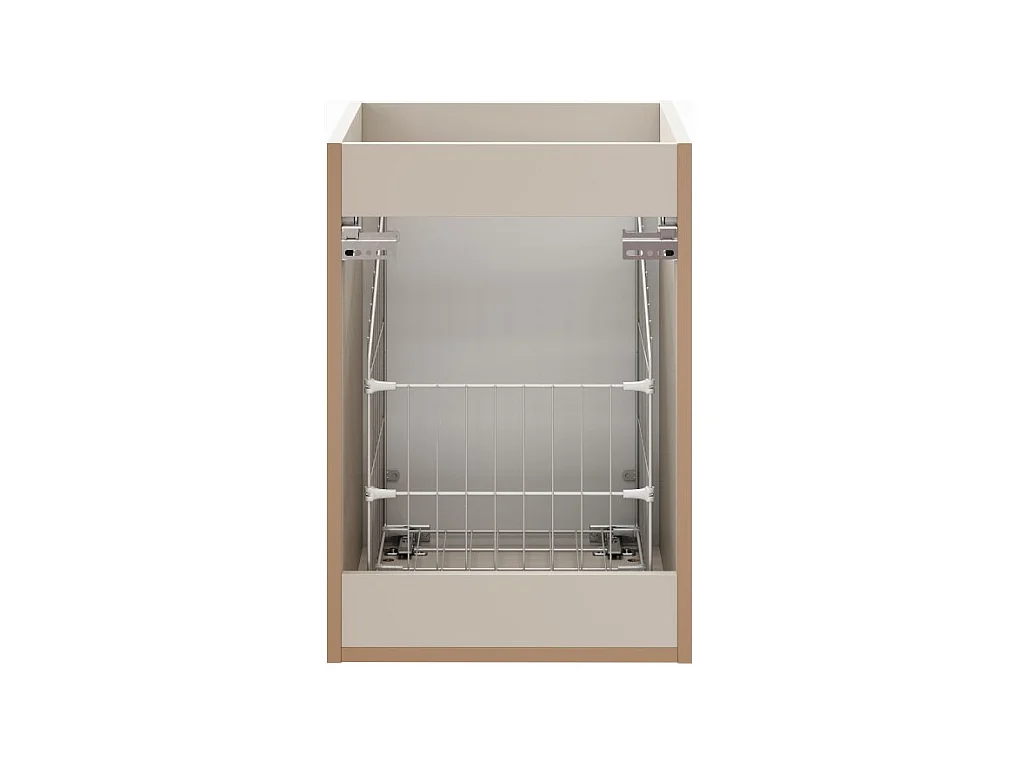 Mueble de almacenamiento para baño NOXERA – 40 cm – Cesto para ropa – Beige mate – Colgado