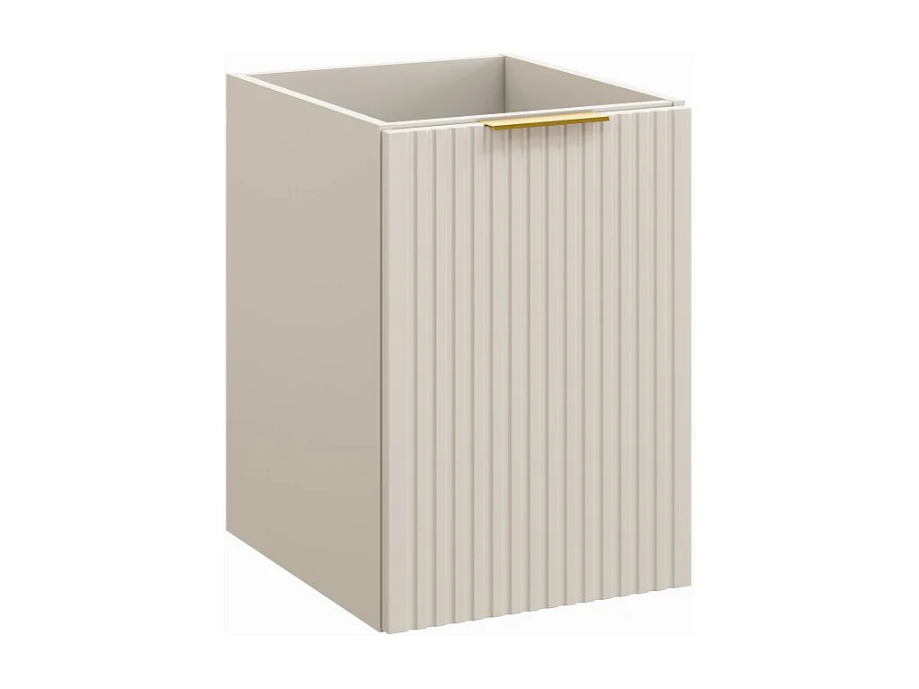 Mueble de almacenamiento para baño NOXERA – 40 cm – Cesto para ropa – Beige mate – Colgado