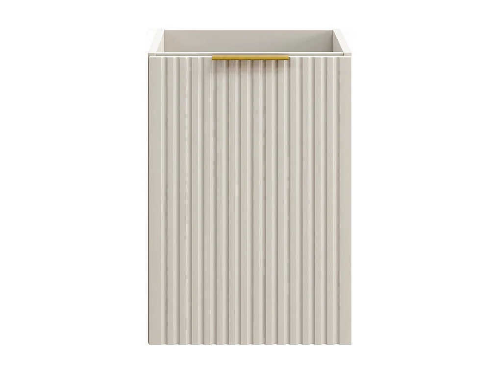 Mueble de almacenamiento para baño NOXERA – 40 cm – Cesto para ropa – Beige mate – Colgado