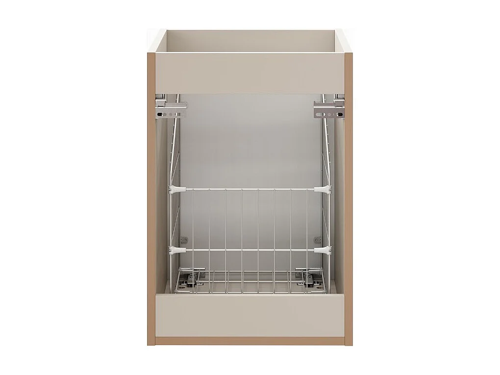 Mueble de almacenamiento para baño NOXERA – 40 cm – Cesto para ropa – Beige mate – Colgado