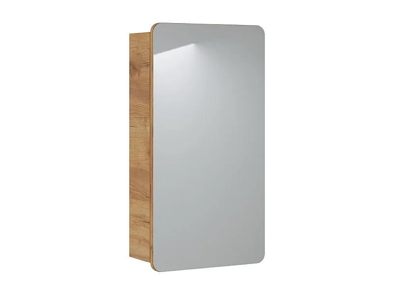 Mueble de baño ERBANO – Roble claro – 40x75 cm – 1 puerta con espejo – Para colgar