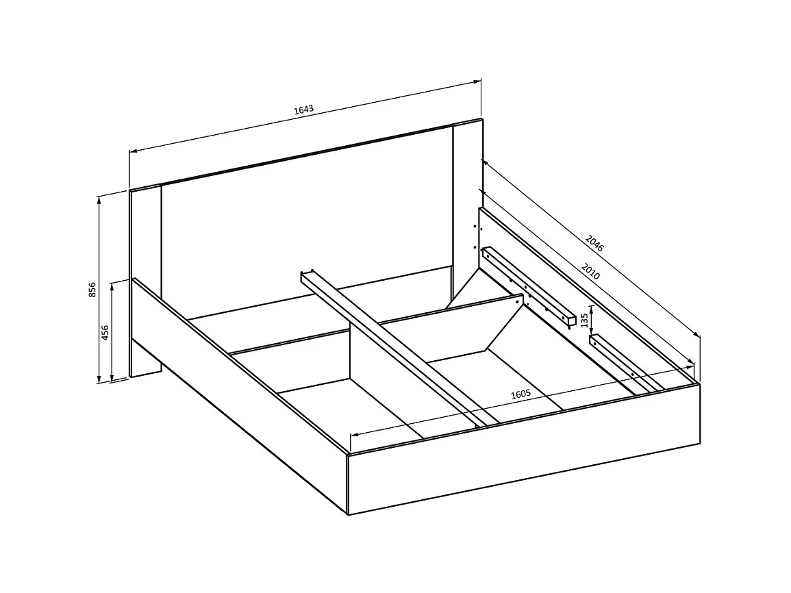 Cama baú VERTIGO – 160x200 cm – Carvalho selvagem e bege areia – Com pé design e estrado incluído